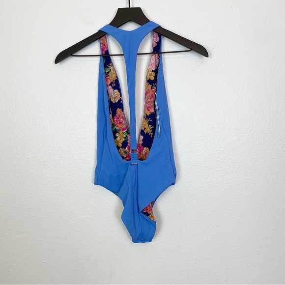 New! Maaji Reversible Cheeky Cut Plunge One Piece Tiki Tiky Floral - Picture 6 of 8